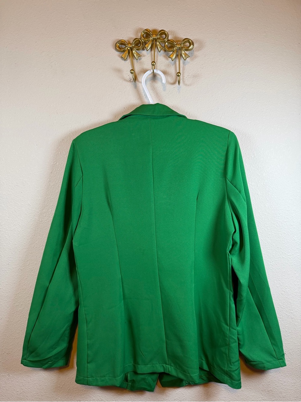 SHEIN Green Double-Breasted Blazer Jacket with Gold Buttons. Size L - Picture 5 of 5